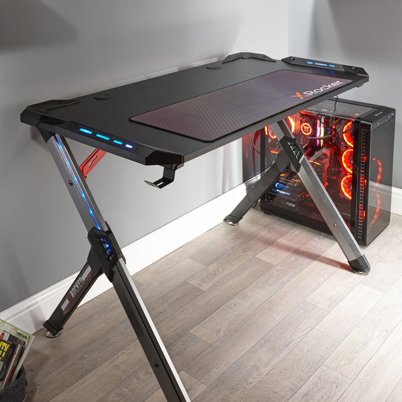 X Rocker Nation Lynx LED Gaming Computer Desk & Reviews Wayfair.co.uk